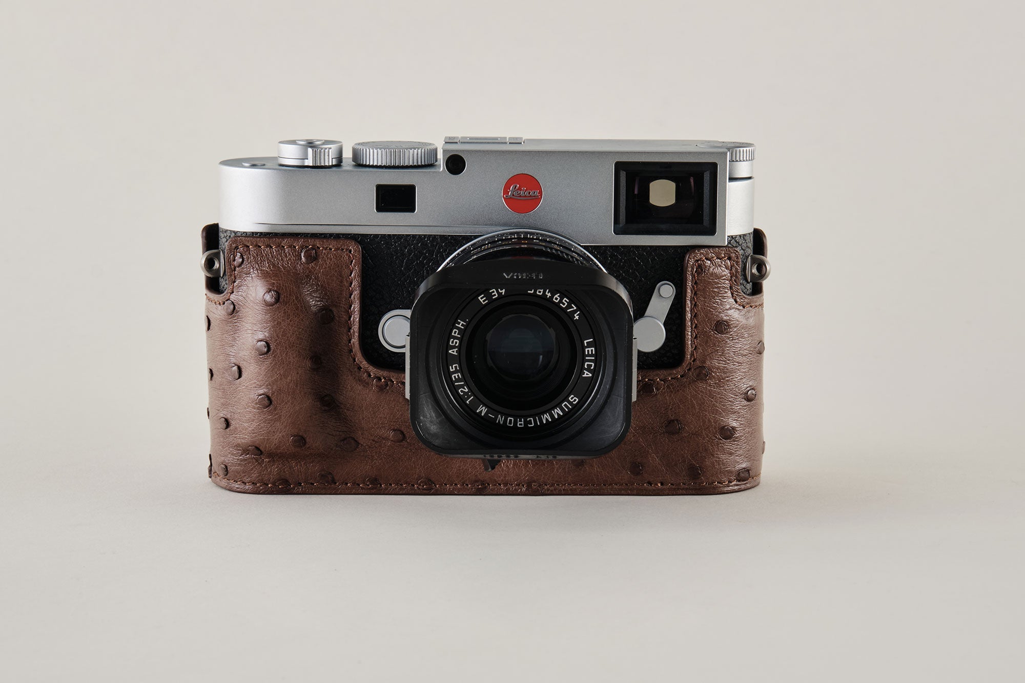 Leica M11 ハーフケース (オープンバージョン) オーストリッチレザー